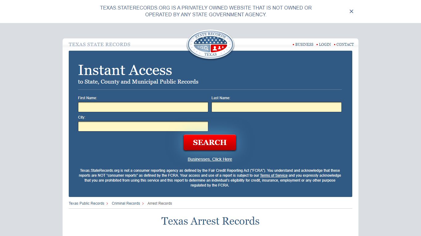 Texas Arrest Records | StateRecords.org